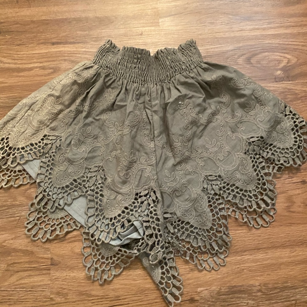 Olive green cloth shorts